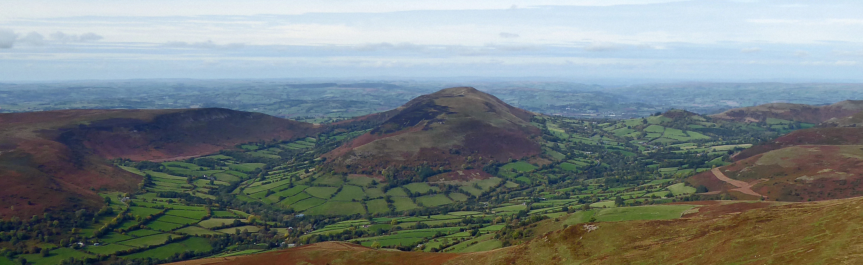 View towards Mynydd Troed from Pen Allt-mawr, Photo by Ed Bramley